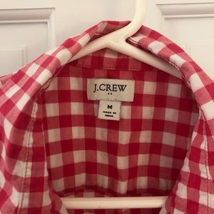 Jcrew pink gingham shirt
